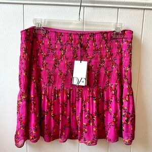 Diane Von Furstenberg DVF Tayte Shalamar Trellis Pink Pleated Skirt Size 6